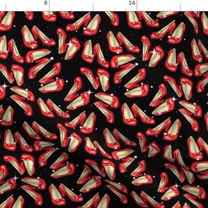Ruby Slippers Fabric - Ruby Slippers By Whimzwhirled- Ruby Slippers Shoes Pumps Heels Sparkle Red Cotton Fabric By The Yard With Spoonflower