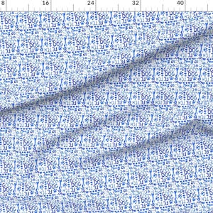 Dog Lovers Fabric - Small Dog Words Watercolor Blue Animal Pet Bone Heart By Misschiffdesigns - Cotton Fabric By The Yard With Spoonflower image 2