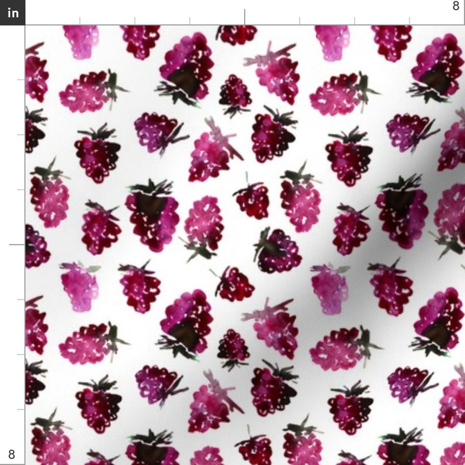 Watercolor Blackberry Fabric Watercolor Blackberries By Etsy