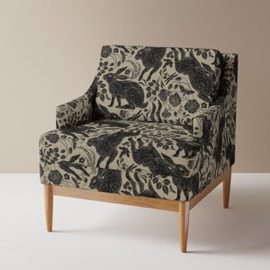 Möbeltyg med blocktryck, kaniner och kaniner - Kaniner av silver_steer_design - Linoleumsnitt, träblock, harar, neutralt tyg, metervara med Spoonflower bild 7