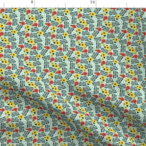 Swear Word Fabric - Its Too Peopley Out There By Cynthiafrenette - Face Mask Funny Adult Cussing Cotton Fabric By The Yard With Spoonflower