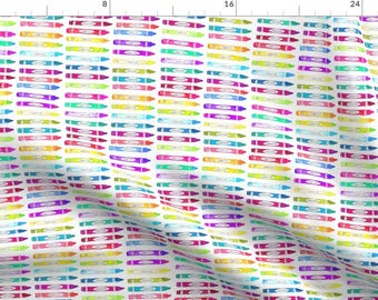 Watercolor Crayon Fabric - Crayons By Erinanne - Crayons Cotton Fabric By The Yard With Spoonflower