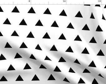 Black Triangles Fabric - Black on White Abstract Geometric Monochrome Modern Boho By Ivieclothco -Cotton Fabric By The Yard With Spoonflower