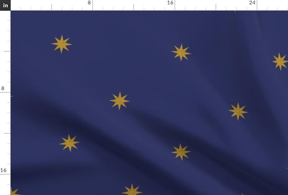 Stars Fabric - Medieval Stars ~ Gold On Muskateer By Peacoquettedesigns - Medieval Star Blue Gold Cotton Fabric By The Yard With Spoonflower