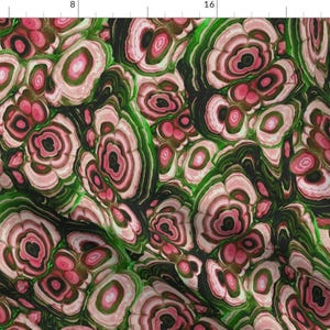 Gem Fabric - Pink Sapphire And Emerald By Willowlanetextiles - Pink and Green Gemstone Cotton Fabric By The Yard With Spoonflower