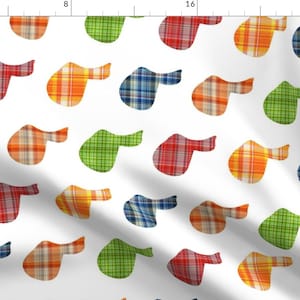Equestrian Horse Fabric - Plaid Saddles By Ragan - Equestrian Cotton Fabric By The Yard With Spoonflower