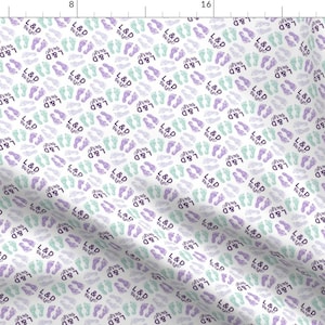 Nurse Fabric - Ld Nurse By Littlearrowdesign - Baby Feet Doctor Gyno OBGYN Purple Blue White Cotton Fabric By The Yard With Spoonflower