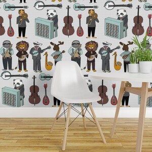 Nursery Wallpaper - Amazing Animal Alphabet Band By Andrea Lauren- Gender Neutral Room Removable Self Adhesive Wallpaper Roll by Spoonflower image 1