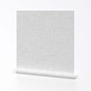 White Linen Look Wallpaper - White Linen No. 2 By Ivieclothco - Solid White Neutral Removable Self Adhesive Wallpaper Roll by Spoonflower