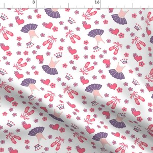 Pink Ballet Dance Fabric - Ballet Dance Princess By Tictactogs - Baby Girl Dance Sport Cotton Fabric By The Yard With Spoonflower