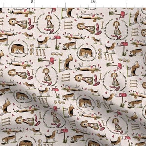 Puppy Love Fabric - Must Love Beagles By Laurawrightstudio - Beagle Pet Dog Mailbox Bones Balls Cotton Fabric By The Yard With Spoonflower