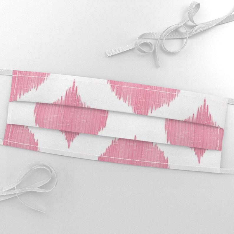 Pink and White Ikat Fabric Lela Ikat in Pink by Etsy