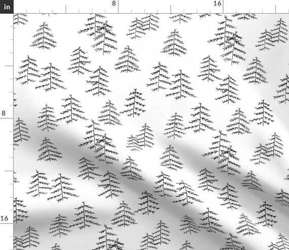 Minimalist Forest Fabric Trees By Meissa Black And White Etsy