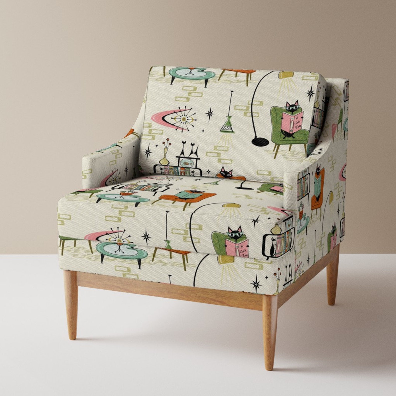 Cats Upholstery Fabric Cozy Cats Den by Studioxtine Etsy