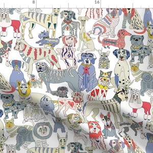 Abstract Colorful German Shepard Fabric - Dog Lover Expanded By Angelastevens - German Shepard Cotton Fabric By The Yard With Spoonflower