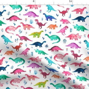Fabric cotton jersey dinos dinosaur mint kiwi green colorful children/'s fabric garment Little Darling