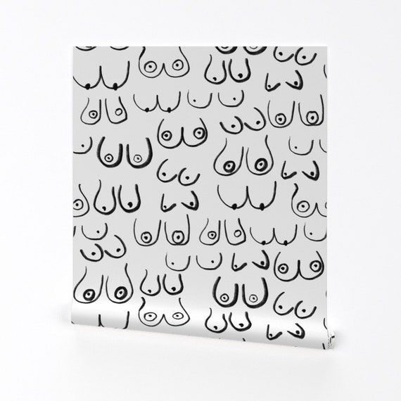 Black and White Wallpaper Boobs by Charlottewinter Feminine Figure
