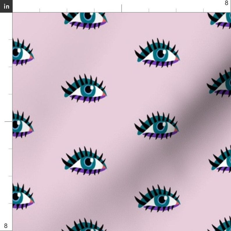 Eyes Fabric Look at Me by Dearchickie Blue Eyes Eyelashes Etsy