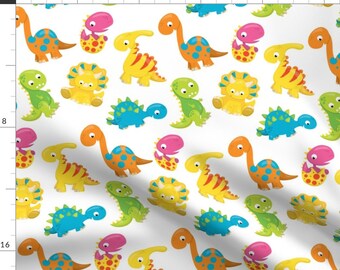 Baby Dinosaurs Fabric - Dinosaurs 10 By Prettygrafik - Dinosaurs Baby Dino Nursery Cotton Fabric By The Yard With Spoonflower