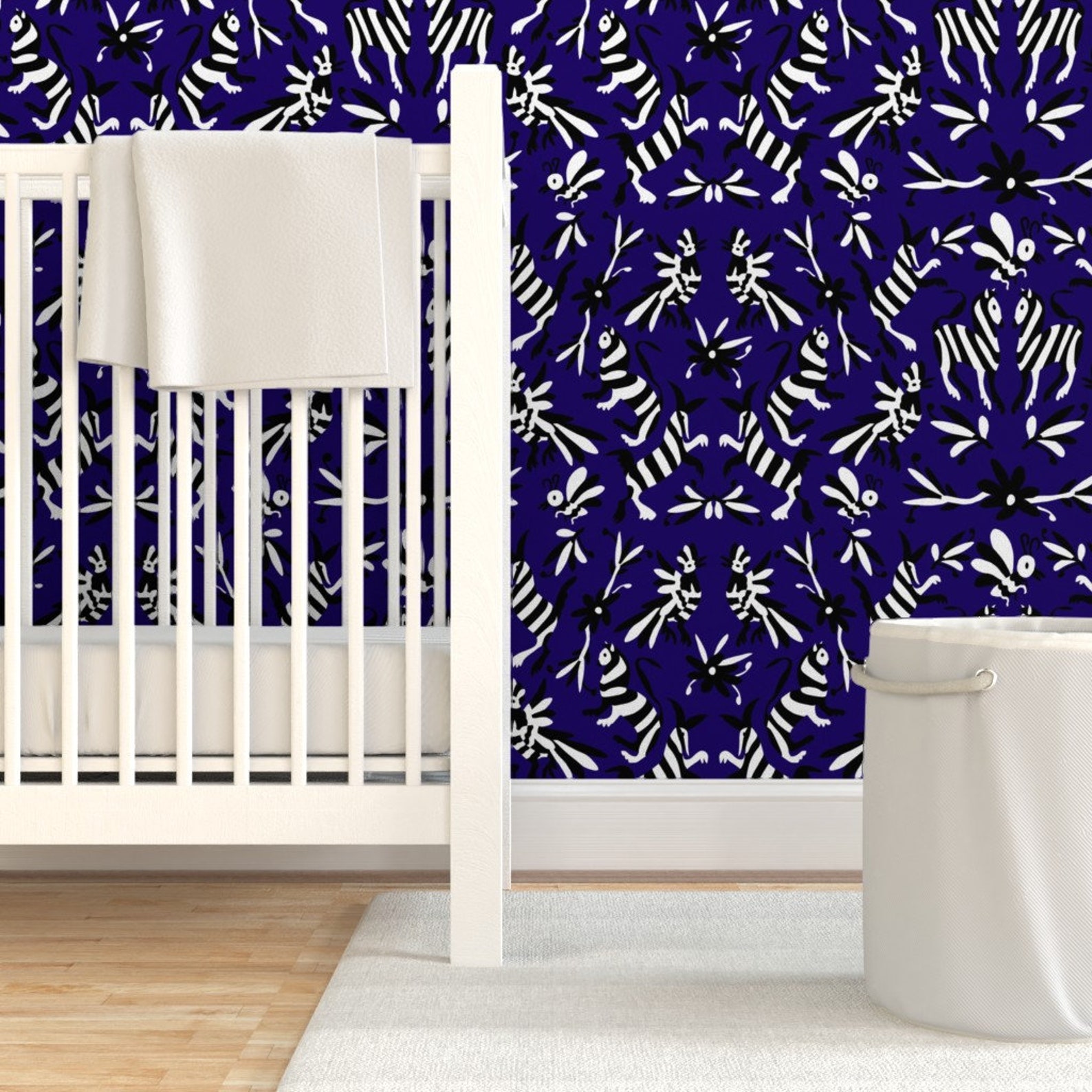 Otomi Print Blue Wallpaper Navy Otomi by Thestylesafari Etsy