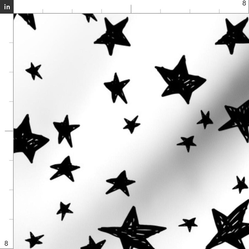 Star Fabric - Stars // Black and White Nursery Scandinavian Inspired ...