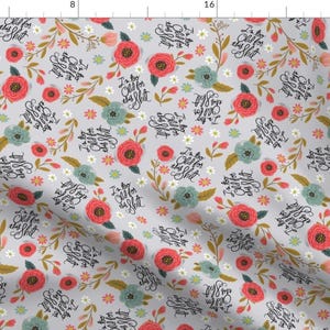 Swear Fabric - I'm Too Old For This By Cynthiafrenette - Swear Funny Adult Profanity Flowers Cotton Fabric By The Yard With Spoonflower