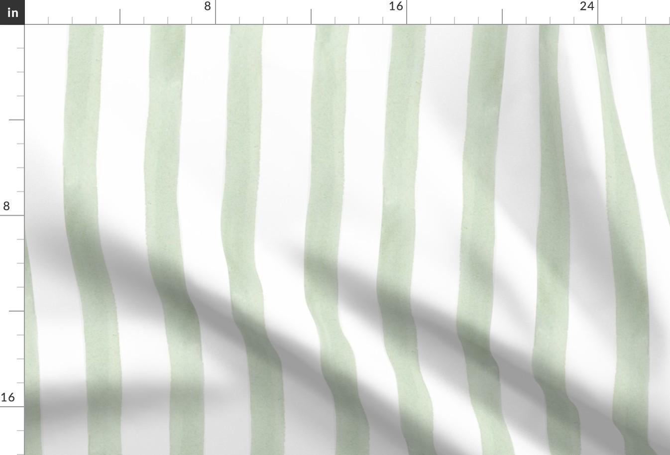 Light Sage Stripe Fabric - Green Watercolor Stripes by dailymiracles - Celery Green Simple Minimal Fabric by the Yard by Spoonflower