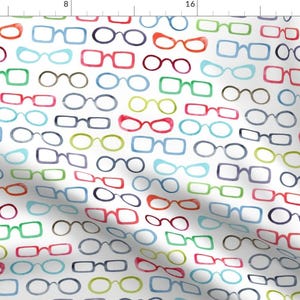 Multi Coloured Glasses Fabric - Specs Appeal Multi Glasses By Cat Hayward - Multi Coloured Cotton Fabric By The Yard With Spoonflower