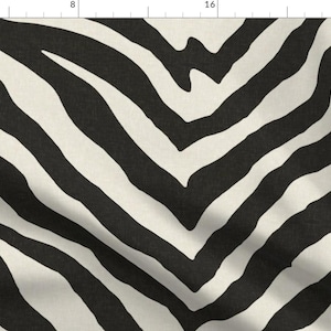 Zebra Stripes Fabric - Zebra Black by willowlanetextiles - Black Cream Hide Large Scale Animal Print Fabric by the Yard by Spoonflower