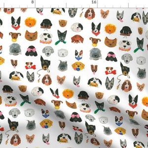 Delightful Dogs Fabric - Dogs We Love By Littleislandcompany - Watercolor Pet Dog Decor Cotton Fabric By The Yard With Spoonflower