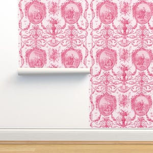 Rococo Pink Floral Removable Peel and Stick Wallpaper - Country Damask ...