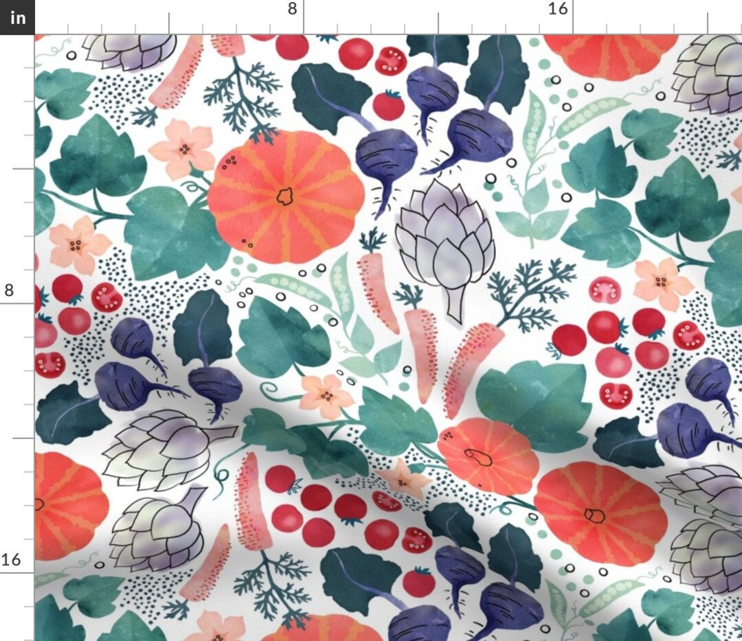 Vegetable Garden Fabric Veg Garden by Adenaj Fresh Produce Harvest