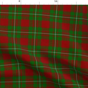 Tartan Fabric - Macgregor Tartan Red And Green Large By Thinlinetextiles - Tartan Plaid Checker Cotton Fabric By The Yard With Spoonflower