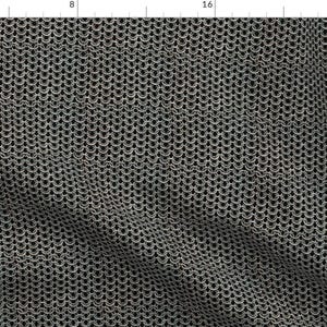 Grauer Stoff - Kettenhemd-Design von arthos - Mittelalterliches Kostüm, Metall, beliebter Rüstungsstoff, Ritter-Kettenhemd-Stoff, Massenware von Spoonflower