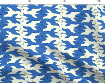 Tessalating Dolphin Fabric - Dolphins On Porpoise By Eclectic House - Summer Beach Dolphin Cotton Fabric By The Yard With Spoonflower