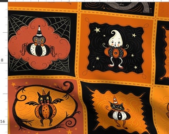 Fat Quarter Ghosts  Swirls & dots on Navy Halloween Fabric cute ~ masks Vntage 