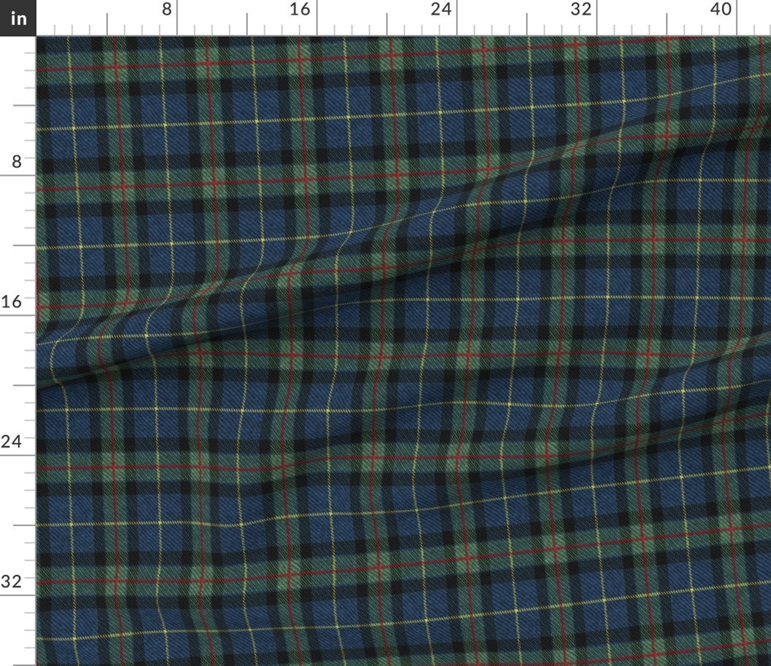 Blue Green Red Yellow Tartan Fabric Classic Tartan by Etsy