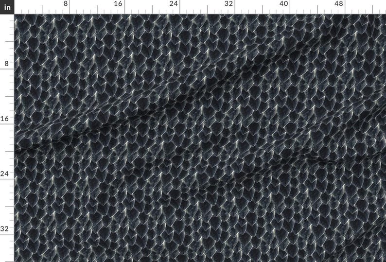 Costume Fabric - Night Dragon Dark Grey Scales Cosplay Reptile Lizard Dinosaur By Xoxotique - Cotton Fabric By The Yard With Spoonflower image 2