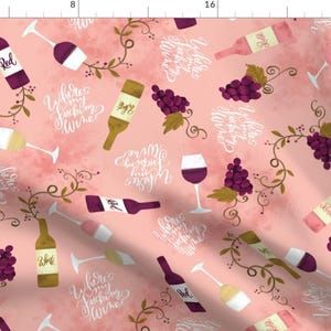 Explicit Swear Wine Fabric - Wheres My F*****g Wine? By Cynthiafrenette - Blush Wine Merlot Cotton Fabric By The Yard With Spoonflower