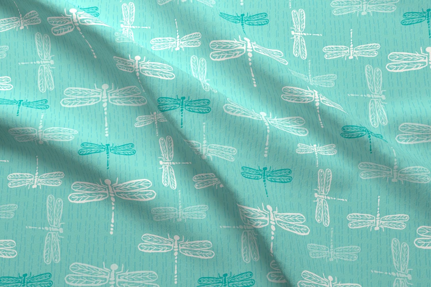 Dragonfly Fabric Dragonflies Teal By Teresamagnuson Etsy