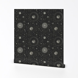 Stars Removable Peel and Stick Wallpaper - Space Planets Moon Galaxy Universe Orbit  - Wall Art Wall Decor - Planets & Stars by maeparadise