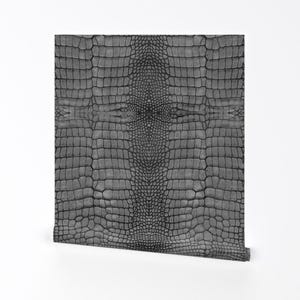 Reptile Skin Wallpaper - Gray Dragon Crocodile By Maverickcreatrix - Alligator Animal Removable Self Adhesive Wallpaper Roll by Spoonflower