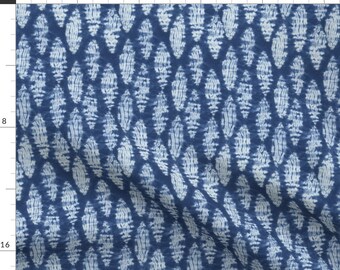 Shibori Pod Fabric - Shibori 9 By Jillbyers - Abstract Indigo Shibori Cotton Fabric By The Yard With Spoonflower