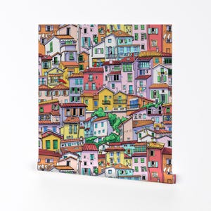 Italian Removable Peel and Stick Wallpaper - Village Today European Quaint Italy - Wall Art Wall Decor - Italian Village by capricornsun