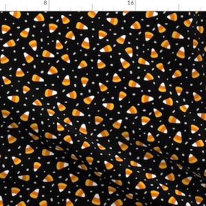 Halloween Candy Fabric - Halloween Candy Corn Black by jaymehennel - Halloween Candy Candy Corn Black  Fabric by the Yard by Spoonflower