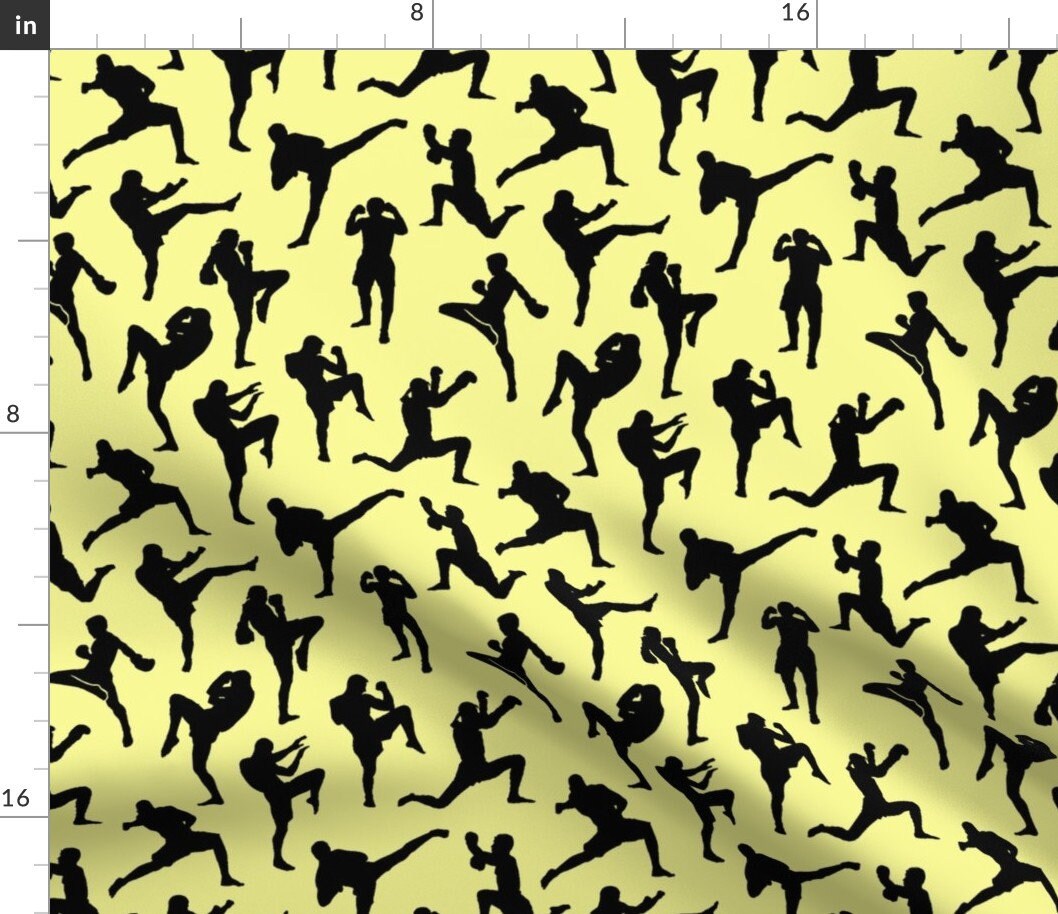 Martial Arts Fabric Muay Thai Yellow By Thin Line Textiles Etsy