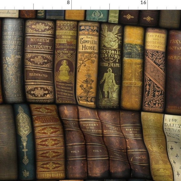 Vintage Books Fabric - Instant Library by peacoquettedesigns - Victorian Literature Photography  Library Fabric by the Yard by Spoonflower