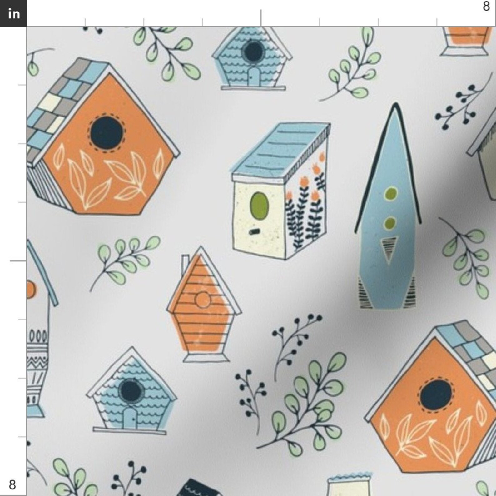 Bird Houses Fabric Bird Houses by Ldpapers Bird Houses Etsy
