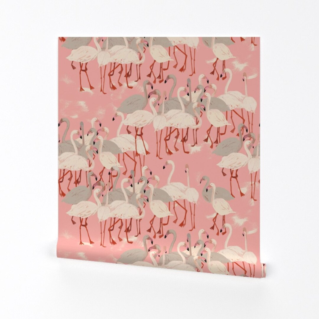 Flamingo Wallpaper Flamingo Party by Alison Janssen Exotic - Etsy