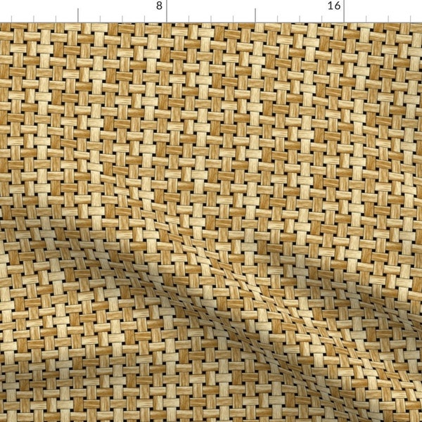 Basket Fabric - Basket By Inscribed Here - Basket Picnic Woven Design Summer Wicker Geometric Cotton Fabric By The Yard With Spoonflower